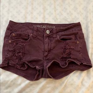 Ripped denim short shorts
